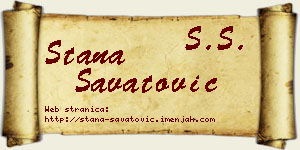 Stana Savatović vizit kartica